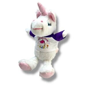 Plushology "Get Well Soon" Plush Unicorn Soft White Pink 13"
